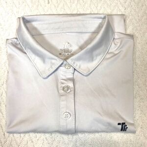 TTT Women Ladies L White Polyester Blend Extra Soft Equestrian Polo Shirt Size L